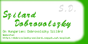 szilard dobrovolszky business card
