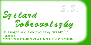 szilard dobrovolszky business card